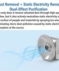 Heavy Duty Antistatic Ionizing Air Nozzle With Fast Static Knockdown And Super Slick Dust Sweep For Cleanroom Stations and Electronics Assembly Lines, showing ionized airflow.