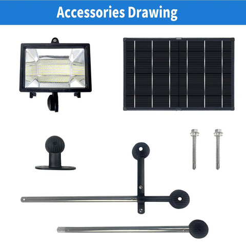Solar Billboard Light For Business Signs Aluminum Outdoor Sign Lighting With 60 LED Super Bright Illumination 12W Solar Panel