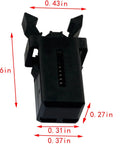 10 Piece Trash Can Lock Replacement Kit With Durable Spring Press Buckle, detailed spring clip measurements, black plastic