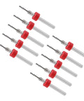 Go To 1/8 Inch Shank Tungsten Carbide PCB Drill Bit Set for CNC Engraving and Drilling with 1.4mm Cutting Edge, 10-piece set