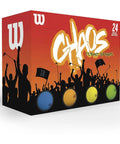 Box of Chaos 24 Pack Golf Balls Multicolor for killer distance and power off the tee with high energy core and 400 dimple pattern
