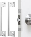 7-Inch Heavy-Duty Door Latch Guard Plates 2 Pack L-Shaped Security Striker Plate for blocking deadbolt access.