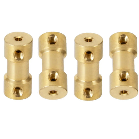 2.3mm To 4mm Shaft Coupler Set For Motors And 3D Printers Brass Joint Connector Motor Shaft Extension For RC Cars Boats And DIY Projects L20XD9 Beefy Heavy Duty, 4 brass couplers