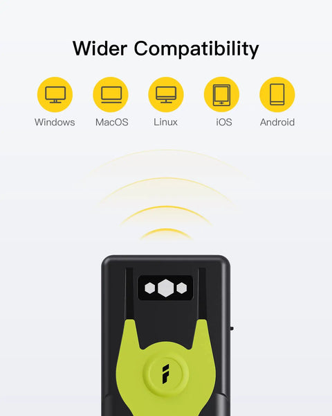 Bluetooth 5.0 2D Barcode Scanner With 2.4Ghz USB Adapter For Paper And Screen Barcodes, Works With Android iOS Windows Mac