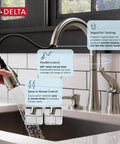 Rugged Brushed Nickel Kitchen Faucet With Butter Smooth Pull Down Spray And Built In Soap Dispenser Quick Fit Zero Sweat Two Hole Mount Single Handle Sink Fixture Leak Tight Seal Guard For Everyday Life Prep showing flexible control.