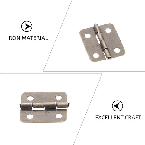 Antique Copper Mini Hinges Set For Wooden Jewelry Boxes And Small Chests With 200 Screws, showcased in iron material.