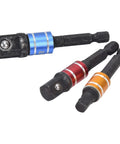 Versatile 1/4 Inch Hex To Square Drive Socket Adapter Kit With Detent Ball Locking For Electric And Pneumatic Impact Wrenches Screwdriver Tools That Rock, 3pc