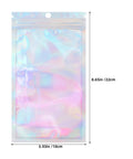 100 Pack Holographic Jewelry Bags With Clear Window Resealable Self Sealing Packaging For Jewelry Candy Snacks And Small Biz Gifts