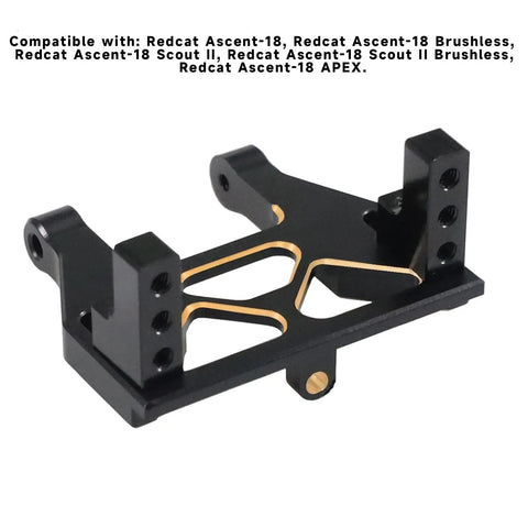 Brass Servo Mount Upgrade For Redcat Ascent-18 1/18 RC Crawler Series Including Apex And Scout II, Adds 18g Front Weight
