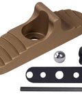 Mossberg Shotgun Safety Replacement With Billet Aluminum Ball And Steel Plate beefed up direct fit CNC machined profile hardcoat FDE