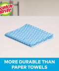 Reusable Kitchen Wipes, 60 Count, Rinse and Reuse Up to 10 Times, Machine Washable, folded blue wipe on surface