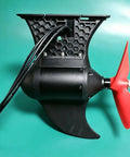Underwater Thruster 24V To 48V 2500W Beast Mode Brushless Motor Kit for Kayaks, featuring red propeller and black casing.