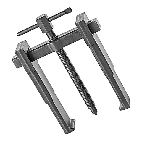 Best 2 Jaw Bearing Puller Kit With Low Profile Design Fits Tight Gaps To Scoop Bad Bearings Out Fast Safely For Home Garage Builds Or Pro Shop Jobs Using Heavy Duty Steel Build For Reliable Work When Fixing Vehicles Everywhere You Hit The Road. two jaw steel bearing puller, low profile, front angle