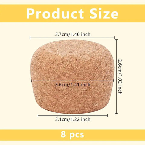 8 Pack Wooden Cork Stoppers For Wide Mouth Bottles 1 To 2 Inch Opening Tapered Corks With Wooden Lids Replacement Bottle Stopper