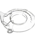 Clear PC Splash Guard For Stand Mixer Keeps Spills In Check Transparent plastic cover with pouring spout, shatter-resistant design.