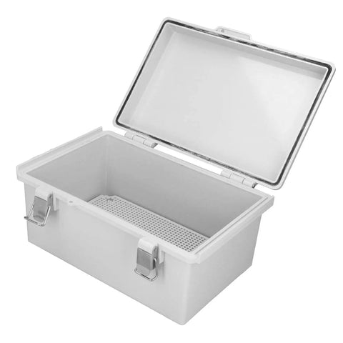 Weatherproof ABS Electrical Enclosure 190x290x140mm Outdoor Junction Box With Stainless Steel Latch, open view