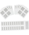 DIY Window And Door Screen Patch Kit With 20 Fiberglass Mesh Patches For Quick Fixes Of Holes And Tears In Window Screens, Doors, Tents, RVs, And Pool Screens showing patches