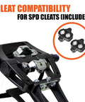 Ride Ready Bike Pedals For Regular Shoes SPD Look Delta Compatible 9 16 Inch with cleats and toe clips visible