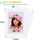 Dark Color T Shirts Heat Transfer Paper 11x17 Inch Pack Of 10 For Inkjet Printers - Easy To Use No-Fuss Iron On Printable Vinyl sheet