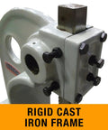 Professional Grade Three Ton Ratcheting Arbor Press featuring a rigid cast iron frame for stability and durability.