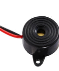 Close-up of DC 3 To 24V Piezo Buzzer Alarm For Continuous Sound Active Piezo Transducer with 100mm cable and mounting base