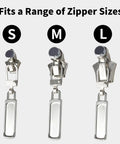 Universal Zipper Repair Kit With 3 Slider Sizes And 6 Replacement Pulls For Jackets Luggage Backpacks And Bags Fast Install