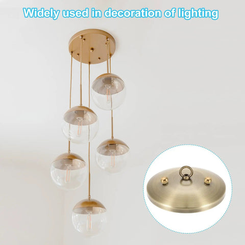 M4 Thread Cap Nuts Knob Pack Of 50 For Furniture And Lighting Sweet Ball Style Screw Caps Nut Covers In French Gold shown installed on a hanging light fixture