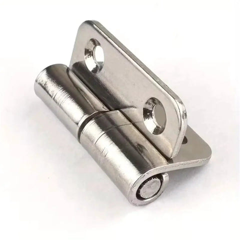 Close-up of metal hinge from Set Of 4 Detachable Hinges With Left Hand Lifting Sliding Joint Design Classic Durable Metal Hardware Quiet Soft Close Dampers For Cabinets Smooth Easy Install No Slam Noise Premium Cabinet Hardware.