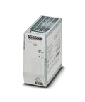 Industrial DC Power Supply Converter 24 Volts 480 Watts for Automation Controllers showing modular plug design and terminals.