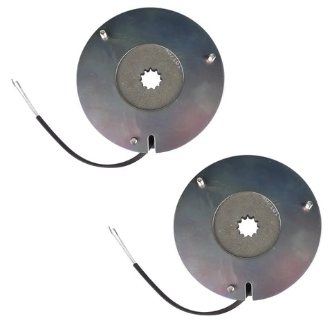 Two Piece Electric Brake Kit For Compatible Vertical Mast Lifts featuring two dual motor stop assemblies with wiring.