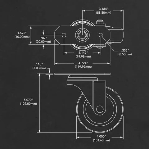 Smooth Rollin 4 Inch ESD T Slot Mount Swivel Caster With Reliable Locking Brake Heavy Duty Polyurethane Wheel For Workbench And Utility Cart Built Tough 350 Pound Load Rating For Garage Projects