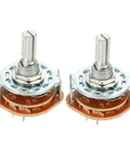 Rad 2 Pole 4 Position Band Selector Rotary Switch for Radio TV and Industrial Control Panels, 2 pack with 9mm mount, 6mm shaft, 10 pins