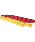 Stinga Level Shower Level Kit For Tile And Stone Wall Installations, yellow and red components on white background