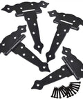 Premium Heavy Duty T Hinge For Barn Doors And Entry Gates Featuring Secure Left Or Right Turn Options Solid Steel Design, black finish with screws.