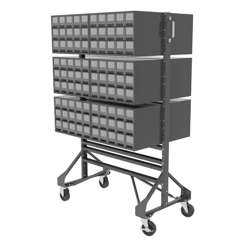 Mobile Kit Caster Wheels With Brakes For Two Sided Steel Rail Hanging System Garage Organizer 30016 with bins