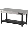 Heavy Duty No Frills Welding Fixture Table 72X36X36 Inches with laser grid top and black under shelf.