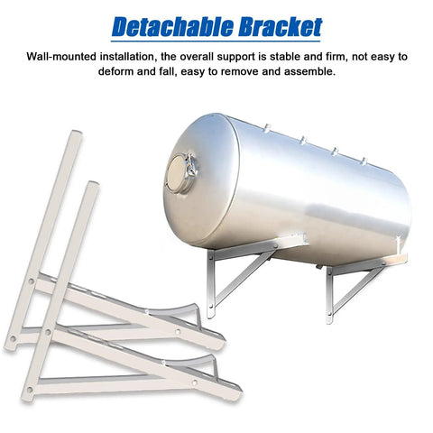 Heavy Duty 30 Gallon Stainless Steel Water Pressure Tank Kit Wall Mounted Auto Fill with detachable brackets shown