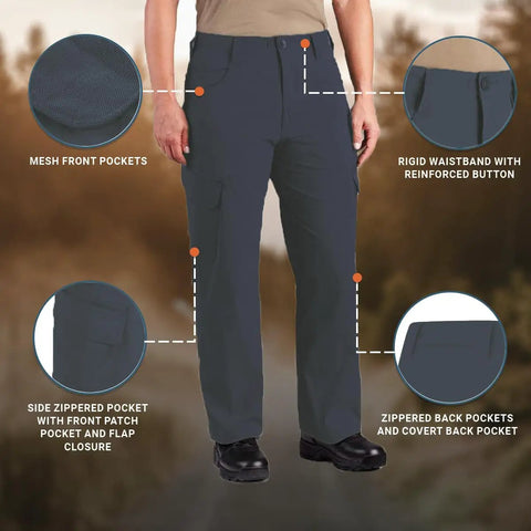 Men's Short Sleeve Tactical Shirt In LAPD Navy Blue With Teflon Stain Repellent Finish dual chest pockets and mesh front pockets.