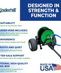 Tough As Nails Heavy Duty Hose Reel Trailer Cart Caddy with leader hose and smooth rolling tires for easy transport.