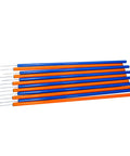 Dog Agility Weave Pole Training Set With 12 Poles 6 Blue 6 Orange 3.3 Feet Tall Pointed Ends For Easy Ground Insertion