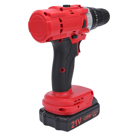 Rig Ready Dual Battery Cordless Drill Driver Kit With 25 Plus 1 Clutch Settings And 25 Newton Meter Torque, side view with battery.