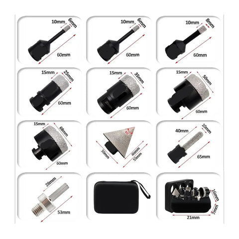 Top Tier Drill Bit Kit With Hole Saw And Hard Chamfer Adapter For Granite Tile Core Cutting Plus Milling Cutter Set To Handle Tough Shaping Jobs Like A Boss 60mm bits