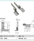 Stainless Steel Constant Torque Position Control Hinge Friction Stay Door Monitor Hinge XK574-5 16 0.7Nm 1 Piece with dimensions