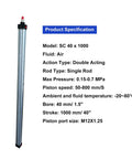 Heavy Duty Air Cylinder Pneumatic Cylinder Aluminum Alloy Double Acting Single Rod Bore 1.5 Inch Stroke 40 Inch Model SC 40 x 1000 specifications