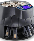 Pro Grade USD Coin Counter and Sorter with Wrapper Roller Fast 350 coins per minute 3000 coin hopper and digital display.