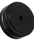 Black aluminum foot pads for audio gear and computer cases, anti slip vibration isolation feet for CD players, turntables, and PC towers