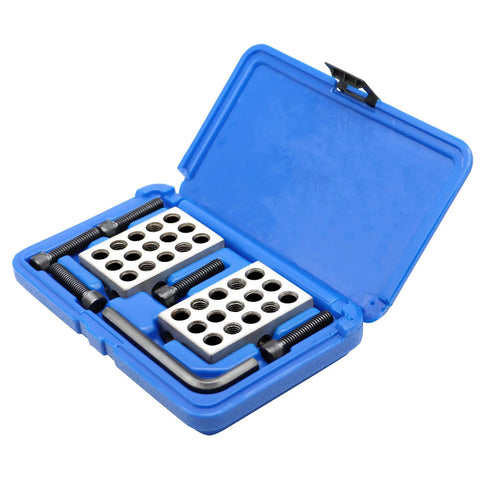 Nakkaa ultra-precision 1x2x3 inch hardened steel two-block set with screws in blue plastic case