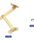 Two Pack Brass Lid Support Hinges For Cabinets 3 By 2 Inch Gold Tone Lid Stay Hinges With Screws Included
