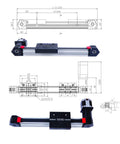 FUYU FPB45 linear stage with belt-drive, 700mm stroke, aluminum extrusion, NEMA 23 motor for CNC.