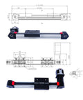 FPB45 CNC Linear Rail Belt Drive Stage With Smooth Motion Actuator For Router And Milling Projects, technical diagram and features
